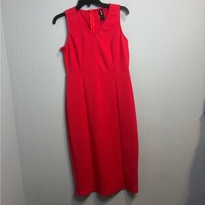 Agnes & Dora Vibrant Dark Pink Midi Dress